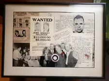 Authentic John Dillinger Hair Strand Framed 16in x 22in #22 of 50 Gangster