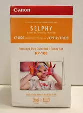 Canon RP108 for Selphy Compact Photo Printer Postcard Size Color Ink & Paper Set