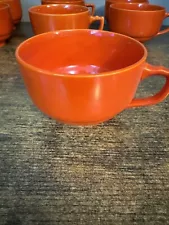 Vntg Fiesta Ware Homer Laughlin like Riviera Red/Orange Tea Coffee Cup Give Away