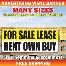 FOR SALE LEASE RENT OWN BUY Advertising Banner Vinyl Mesh Sign realtor room