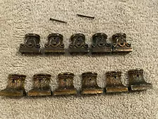 11 Old 3/4" Non Magnetic Metal, Salvaged Mantle Clock Column Pieces, Free S/H