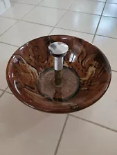 One of a Kind Bathroom Tempered Glass Vessel Sink With Drain Stopper