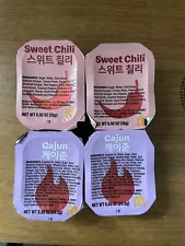 McDonalds BTS Meal Dipping Sauces Limited Edition Lot 2x Cajun 2x Sweet Chili