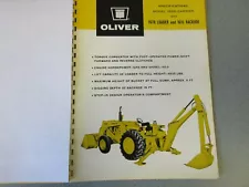 Rare Oliver 1550 Industrial Tractor Loader Backhoe Sales Sheet 1966