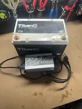 XSPower Titan8 PWR-S5 6500 Car Audio Lithium Battery + Li1208 Lithium Charger