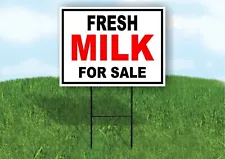 FRESH MILK FOR SALE BLACK RED Yard Sign Road with Stand LAWN SIGN