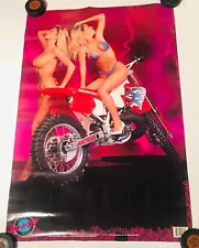 VTG 1992 Honda CR Model Dirt Bike Motorcycle Póster Rad-N-Bad Bikini Girl Models