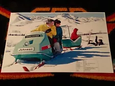 ð ‘70 JOHNSON SKEE-HORSE Snowmobile & Cutter Sleigh Poster vintage sled OMC