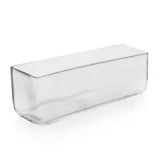 Glass Rectangle Vase h4" Open12"x4" | Multiple Size Choices Rectangular Flow