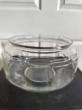 Vintage Large Heavy Round Clear Glass Fishbowl Aquarium Terrarium 12” X 7” Chip