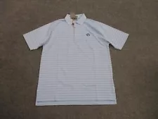 Fennec Shirt Adult M Blue Striped Performance Golf Stretch Athletic Mens NEW