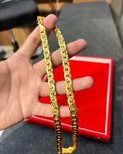 Beautiful 18k Handmade Hip Hop Gold Plated Cuban Chain Necklace Set For Sale