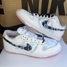 NEW Nike By You Dunk Low White Cheetah Animal Print Pink FJ2253-901 Women Sz 7.5