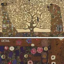 50W"x30H" TREE OF LIFE by GUSTAV KLIMT - WOMAN MAN LOVE ROMANTIC STYLIZED CANVAS