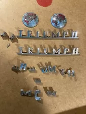 Vintage Original Triumph TR3 Emblems For Trim And Hubcaps Classic Car Parts