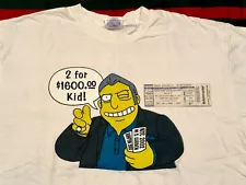 2003 Phish Shirt + HAMPTON Ticket Simpsons Fat Tony 2 For $1600 Kid MSG Mens L