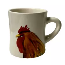 Rooster Coffee Mug, Minimalist, Unique Cup, 4.5 X 4", Heavy, Head & Tail, NEW