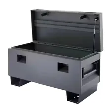 Trinity 36 Inch Job Site Box Tool Storage Rust Resistant Powder Coated Gray