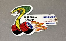 VINTAGE 12” COBRA JET SHELBY SNAKE PORCELAIN SIGN CAR GAS OIL TRUCK