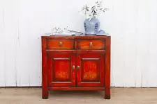 Cherry Red Painted Buffet Cabinet