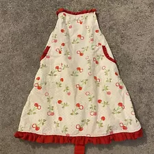 Apron Women’s Red White Cherry Print W/ Front Pockets Kitchen Cooking No Tags