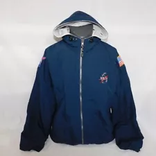 Vintage Gear For Sports Mens XL Kennedy Space Center NASA Blue Hooded Jacket