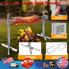 New Listing53 inch Large Spit Roaster Rotisserie Chicken Electric BBQ Grill Pig Lamb Roast