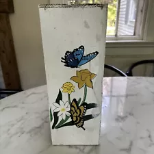 Vintage Shabby Chic Hand Painted Small Cabinet Butterfly ð¦ & Flowers ð