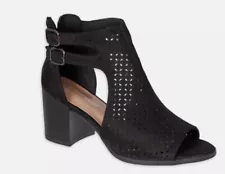 Alexis Bendel Women's Cut-Out Open Toe Bootie Black 8.5