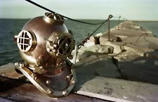 Hard Hat Diving Helmet and Plymouth Rock Jetty