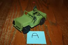 Vintage Andy Gard Army "Rat Patrol" Jeep, Recast Sitters, & Recast MPC MG - A