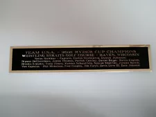 U.S.A. 2021 Ryder Cup Nameplate For A Signed Golf Flag Case Or Scorecard 1.5 X 8