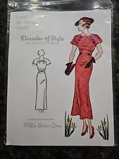 DECADES OF STYLE 1930s Button Dress #3007 30"-46" NEW