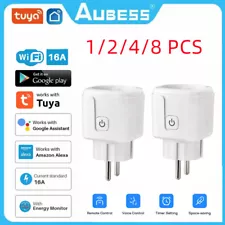 Tuya WiFi Smart Socket EU Plug 16A Power Monitor Outlet for Alexa Google