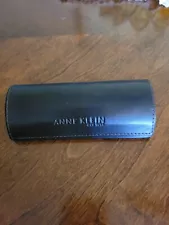 ANNE KLEIN New York Brown Eye Glasses Case Faux Leather Magnetic Closure--SALE