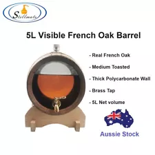 New Visible 5L French Oak/Wooden/ Barrel for Wine/port/spirits/ Moonshine aging