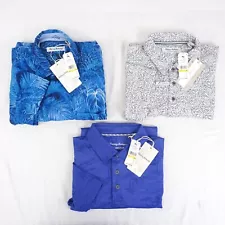 Tommy Bahama Assorted Short Sleeve Polo & Button Down Shirts - Medium Lot of 3