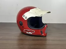 Vintage Bell Moto 4 Helmet Red Motorcycle Dirt Bike BMX 7 3/8