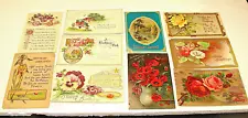 "Birthday Cards---Lot of Ten (10) Antique Birthday Post Cards----Free ship