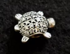 PANDORA ALE 925 Sterling Pavé Sea Turtle Charm