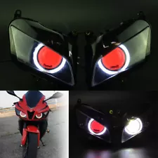 Red Devil White Angel Eye Halo Assembly Headlight For Honda CBR600RR 2007-2012