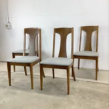 Set Mid-Century Modern Walnut Dining Chairs- Four