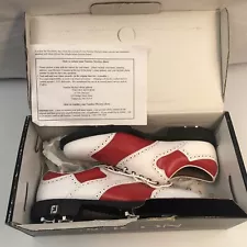 NEW Footjoy FJ ICON Mens Golf Shoes WH/RED Size 10