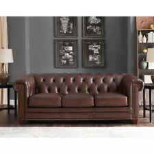 Hydeline Stanwood Top Grain Leather Sofa Couch