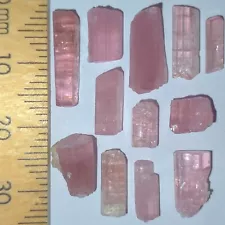 Tourmaline rough gemstones raw pink red crystals loose 21.8ct Australian Stock