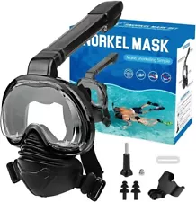 Full Face Snorkel Mask Panoramic with Camera Mount, Adults & Kids