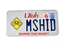 Utah Share The Road License Plate MSHID (Single Plate)