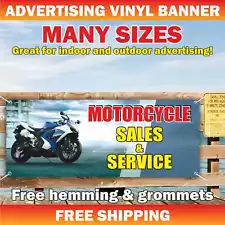 Motorcycle SALES SERVICE Advertising Banner Vinyl Mesh Sign Repair Car Garage