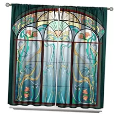 Stained Glass Window （W42xL84 Inch）x2 Panels Colored Glass-12