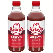 2 Pack Arby's Sauce 16oz Bottle Famous Classic Original Sandwich Red Sauce